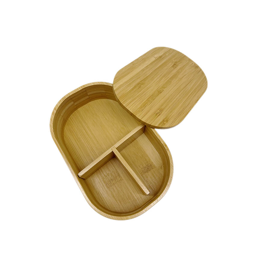 Bamboo Lunch Box Kids Adult Japanese Bento Box with divider Wood Bento Lunch Box for Picnicking Office Hiking Camping Donghe DHK24141