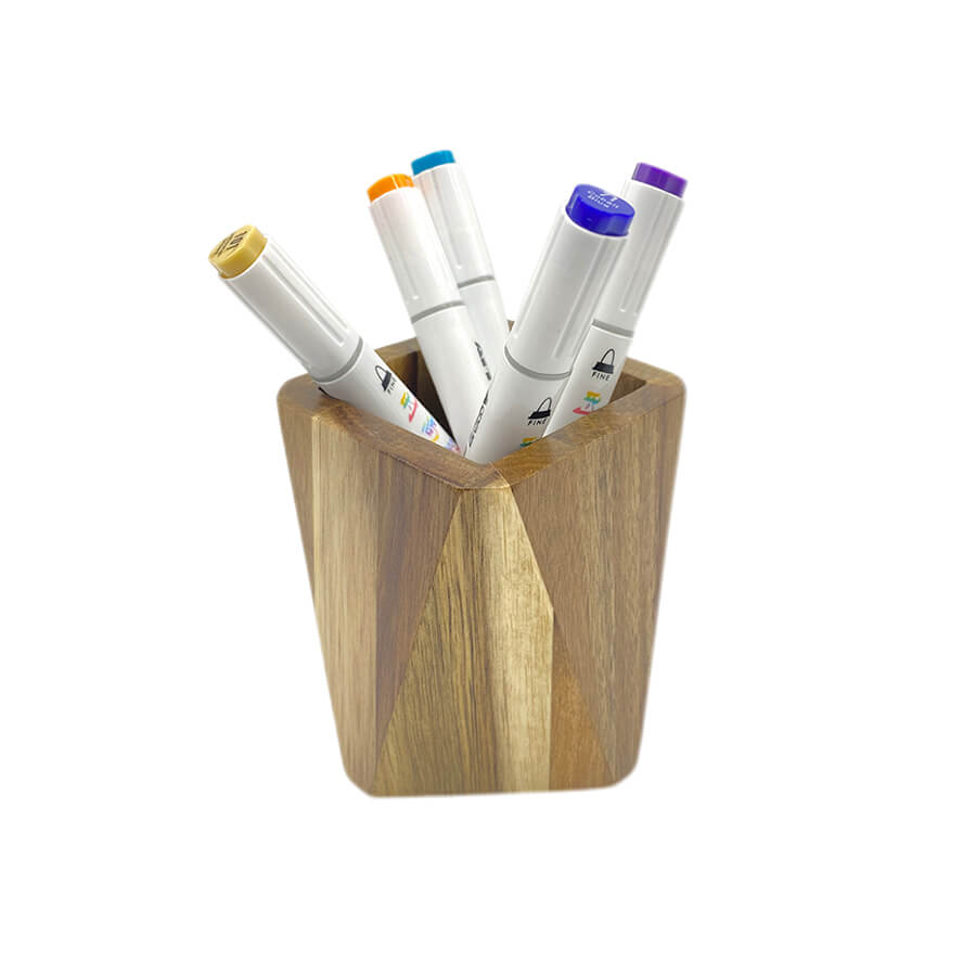 Wooden Desk Pen Pencil Cup Holder Stand Multi Purpose for office home kitchen Donghe DHO01022