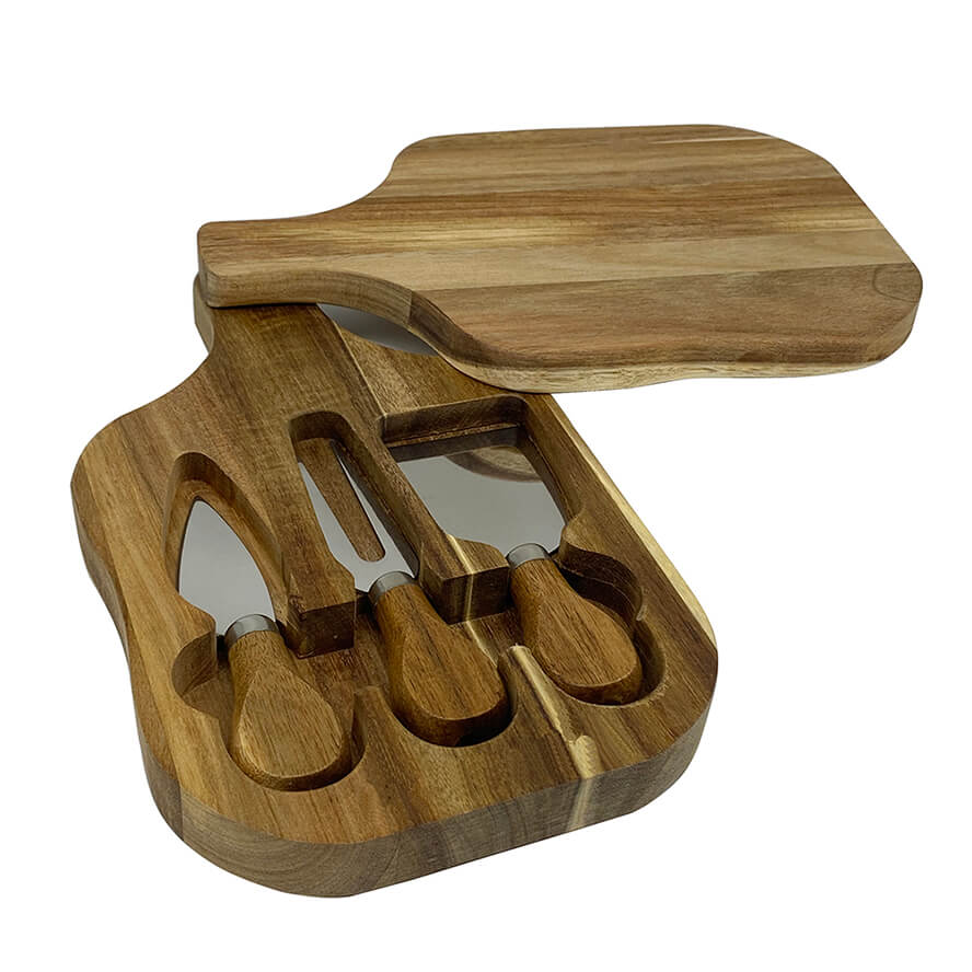 Acacia wood serving cheese Board With Utensils Three-Piece Cutlery Perfect for Birthday Housewarming Wedding Donghe DHK01403